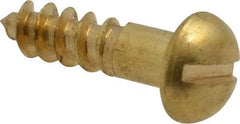 Value Collection - #10, 3/4" Length Under Head, Slotted Drive, Round Head Wood Screw - ASME B18.6.1, Brass - USA Tool & Supply