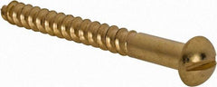 Value Collection - #10, 2" Length Under Head, Slotted Drive, Round Head Wood Screw - ASME B18.6.1, Brass - USA Tool & Supply