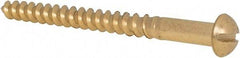 Value Collection - #12, 2-1/2" Length Under Head, Slotted Drive, Round Head Wood Screw - ASME B18.6.1, Brass - USA Tool & Supply