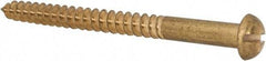 Value Collection - #14, 3" Length Under Head, Slotted Drive, Round Head Wood Screw - ASME B18.6.1, Brass - USA Tool & Supply