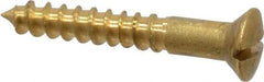 Value Collection - #4, 3/4" Length Under Head, Slotted Drive, Oval Head Wood Screw - ASME B18.6.1, Brass - USA Tool & Supply