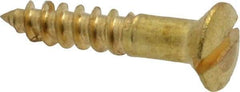 Value Collection - #6, 3/4" Length Under Head, Slotted Drive, Oval Head Wood Screw - ASME B18.6.1, Brass - USA Tool & Supply