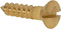 Value Collection - #8, 3/4" Length Under Head, Slotted Drive, Oval Head Wood Screw - ASME B18.6.1, Brass - USA Tool & Supply