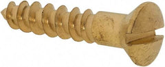 Value Collection - #10, 1" Length Under Head, Slotted Drive, Oval Head Wood Screw - ASME B18.6.1, Brass - USA Tool & Supply