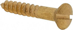 Value Collection - #10, 1-1/4" Length Under Head, Slotted Drive, Oval Head Wood Screw - ASME B18.6.1, Brass - USA Tool & Supply