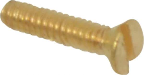 Value Collection - #2-56 UNC, 3/8" OAL Slotted Drive Machine Screw - Flat Head, Brass, Uncoated, Without Washer - USA Tool & Supply