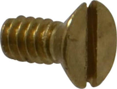 Value Collection - #4-40 UNC, 1/4" OAL Slotted Drive Machine Screw - Flat Head, Brass, Without Washer - USA Tool & Supply
