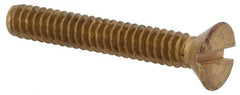 Value Collection - #4-40 UNC, 3/4" OAL Slotted Drive Machine Screw - Flat Head, Brass, Without Washer - USA Tool & Supply