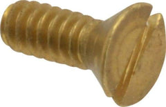 Value Collection - #6-32 UNC, 3/8" OAL Slotted Drive Machine Screw - Flat Head, Brass, Without Washer - USA Tool & Supply