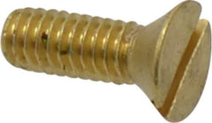 Value Collection - #8-32 UNC, 1/2" OAL Slotted Drive Machine Screw - Flat Head, Brass, Without Washer - USA Tool & Supply