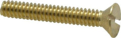 Value Collection - #10-24 UNC, 1-1/4" OAL Slotted Drive Machine Screw - Flat Head, Brass, Without Washer - USA Tool & Supply