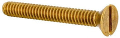Value Collection - #10-24 UNC, 1-1/2" OAL Slotted Drive Machine Screw - Flat Head, Brass, Without Washer - USA Tool & Supply