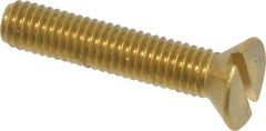 Value Collection - #10-32 UNF, 1" OAL Slotted Drive Machine Screw - Flat Head, Brass, Without Washer - USA Tool & Supply