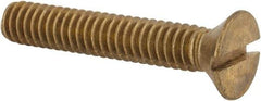 Value Collection - 1/4-20 UNC, 1-1/2" OAL Slotted Drive Machine Screw - Flat Head, Brass, Without Washer - USA Tool & Supply