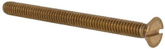 Value Collection - 1/4-20 UNC, 3" OAL Slotted Drive Machine Screw - Flat Head, Brass, Without Washer - USA Tool & Supply