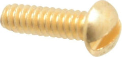Value Collection - #4-40 UNC, 3/8" Length Under Head Slotted Drive Machine Screw - Round Head, Brass, Without Washer - USA Tool & Supply