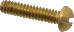 Value Collection - #4-40 UNC, 1/2" Length Under Head Slotted Drive Machine Screw - Round Head, Brass, Without Washer - USA Tool & Supply