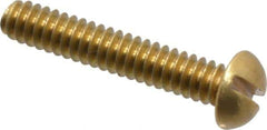 Value Collection - #4-40 UNC, 5/8" Length Under Head Slotted Drive Machine Screw - Round Head, Brass, Without Washer - USA Tool & Supply