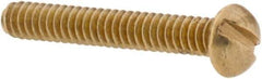 Value Collection - #4-40 UNC, 3/4" Length Under Head Slotted Drive Machine Screw - Round Head, Brass, Without Washer - USA Tool & Supply