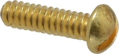 Value Collection - #6-32 UNC, 1/2" Length Under Head Slotted Drive Machine Screw - Round Head, Brass, Without Washer - USA Tool & Supply