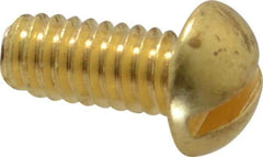 Value Collection - #8-32 UNC, 3/8" Length Under Head Slotted Drive Machine Screw - Round Head, Brass, Without Washer - USA Tool & Supply