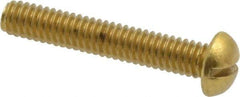 Value Collection - #8-32 UNC, 1" Length Under Head Slotted Drive Machine Screw - Round Head, Brass, Without Washer - USA Tool & Supply