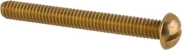 Value Collection - #8-32 UNC, 1-1/2" Length Under Head Slotted Drive Machine Screw - Round Head, Brass, Without Washer - USA Tool & Supply