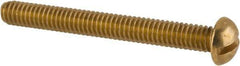 Value Collection - #8-32 UNC, 1-1/2" Length Under Head Slotted Drive Machine Screw - Round Head, Brass, Without Washer - USA Tool & Supply
