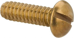 Value Collection - #10-24 UNC, 5/8" Length Under Head Slotted Drive Machine Screw - Round Head, Brass, Without Washer - USA Tool & Supply