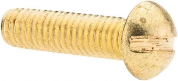 Value Collection - #10-24 UNC, 3/4" Length Under Head Slotted Drive Machine Screw - Round Head, Brass, Without Washer - USA Tool & Supply