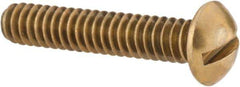 Value Collection - #10-24 UNC, 1" Length Under Head Slotted Drive Machine Screw - Round Head, Brass, Without Washer - USA Tool & Supply