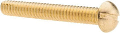 Value Collection - #10-24 UNC, 1-1/2" Length Under Head Slotted Drive Machine Screw - Round Head, Brass, Without Washer - USA Tool & Supply