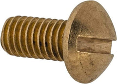 Value Collection - #10-32 UNF, 3/8" Length Under Head Slotted Drive Machine Screw - Round Head, Brass, Without Washer - USA Tool & Supply