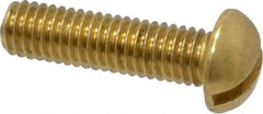 Value Collection - #10-32 UNF, 3/4" Length Under Head Slotted Drive Machine Screw - Round Head, Brass, Without Washer - USA Tool & Supply
