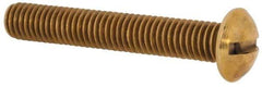 Value Collection - #10-32 UNF, 1-1/4" Length Under Head Slotted Drive Machine Screw - Round Head, Brass, Without Washer - USA Tool & Supply