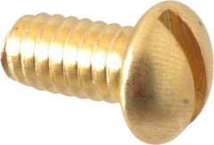 Value Collection - 1/4-20 UNC, 1/2" Length Under Head Slotted Drive Machine Screw - Round Head, Brass, Without Washer - USA Tool & Supply