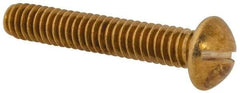 Value Collection - 1/4-20 UNC, 1-1/2" Length Under Head Slotted Drive Machine Screw - Round Head, Brass, Without Washer - USA Tool & Supply