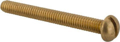 Value Collection - 1/4-20 UNC, 2-1/2" Length Under Head Slotted Drive Machine Screw - Round Head, Brass, Without Washer - USA Tool & Supply