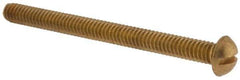 Value Collection - 1/4-20 UNC, 3" Length Under Head Slotted Drive Machine Screw - Round Head, Brass, Without Washer - USA Tool & Supply