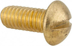 Value Collection - 5/16-18 UNC, 3/4" Length Under Head Slotted Drive Machine Screw - Round Head, Brass, Uncoated, Without Washer - USA Tool & Supply