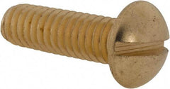 Value Collection - 5/16-18 UNC, 1" Length Under Head Slotted Drive Machine Screw - Round Head, Brass, Uncoated, Without Washer - USA Tool & Supply