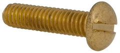 Made in USA - 5/16-18 UNC, 1-1/4" Length Under Head Slotted Drive Machine Screw - Round Head, Brass, Uncoated, Without Washer - USA Tool & Supply