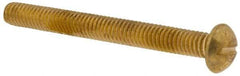 Made in USA - 5/16-18 UNC, 3" Length Under Head Slotted Drive Machine Screw - Round Head, Brass, Uncoated, Without Washer - USA Tool & Supply