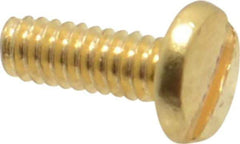 Value Collection - #2-56 UNC, 1/4" Length Under Head Slotted Drive Machine Screw - Binding Head, Brass, Uncoated, Without Washer - USA Tool & Supply