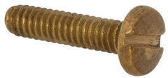 Made in USA - #2-56 UNC, 3/8" Length Under Head Slotted Drive Machine Screw - Binding Head, Brass, Uncoated, Without Washer - USA Tool & Supply