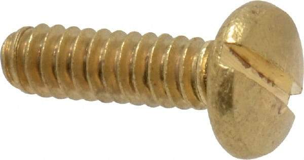 Value Collection - #4-40 UNC, 3/8" Length Under Head Slotted Drive Machine Screw - Binding Head, Brass, Uncoated, Without Washer - USA Tool & Supply
