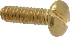 Value Collection - #4-40 UNC, 3/8" Length Under Head Slotted Drive Machine Screw - Binding Head, Brass, Uncoated, Without Washer - USA Tool & Supply
