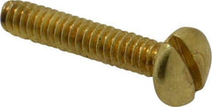 Made in USA - #6-32 UNC, 3/4" Length Under Head Slotted Drive Machine Screw - Binding Head, Brass, Uncoated, Without Washer - USA Tool & Supply