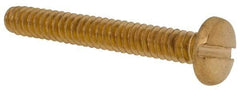 Made in USA - #6-32 UNC, 1" Length Under Head Slotted Drive Machine Screw - Binding Head, Brass, Uncoated, Without Washer - USA Tool & Supply