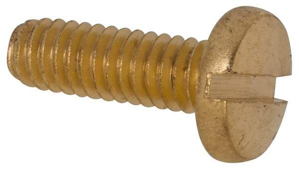 Value Collection - #8-32 UNC, 1/2" Length Under Head Slotted Drive Machine Screw - Binding Head, Brass, Uncoated, Without Washer - USA Tool & Supply